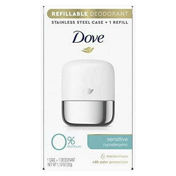 Dove Refillable Deodorant Starter Kit 0% Aluminum Sensitive Aluminum Free Deodorant 1.13 oz EasyOptionXY LLC