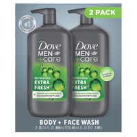 Dove Mens Extra Fresh Body + Face Wash 32 Fluid Ounce (Pack of 2) EasyOptionXY LLC
