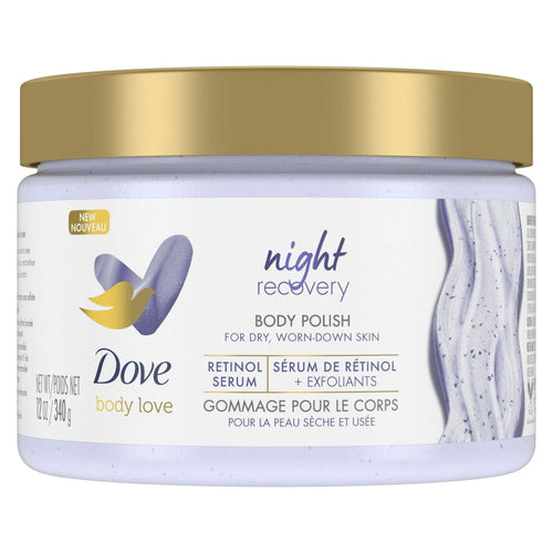 Dove Body Love Body Polish Night Recovery Body Scrub with Retinol and Botanical Oils, 12 oz EasyOptionXY LLC