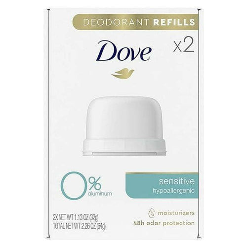 Dove Deodorant Refills Refill Kit 0% Aluminum Sensitive Aluminum Free Deodorant, 1.13 oz EasyOptionXY LLC