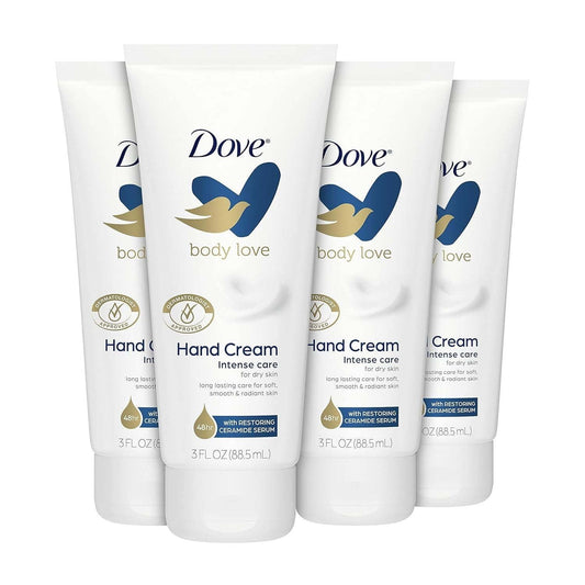 Dove Body Love Moisturizing Hand Cream for Rough or Dry Skin Intense Care Softens and Smoothes 3oz 4 Count EasyOptionXY LLC