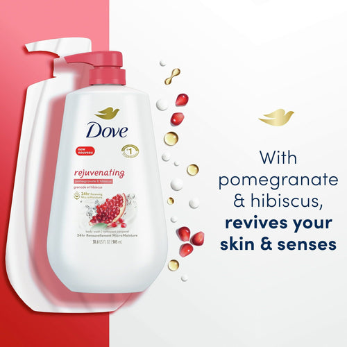 Dove Rejuvenating Long Lasting Gentle Women's Body Wash, Pomegranate and Hibiscus, 30.6 fl oz EasyOptionXY LLC