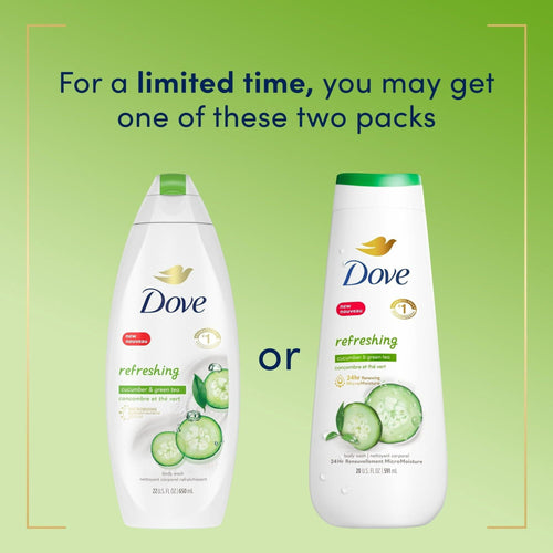 Dove Refreshing Long Lasting Gentle Body Wash Twin Pack, Cucumber and Green Tea, 20 fl oz EasyOptionXY LLC