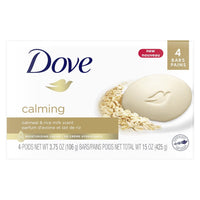 Dove Calming Gentle Beauty Bar Soap, Oatmeal and Rice Milk All Skin Type, 3.75 oz (4 Bars) EasyOptionXY LLC
