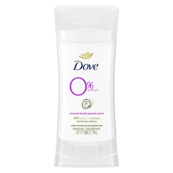 Dove 0% Aluminum Women's Deodorant Stick, Coconut and Pink Jasmine, 2.6 oz EasyOptionXY LLC
