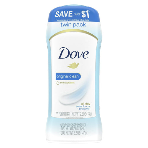 Dove Women's Antiperspirant Deodorant Stick Twin Pack, Original Clean, 2.6 oz EasyOptionXY LLC