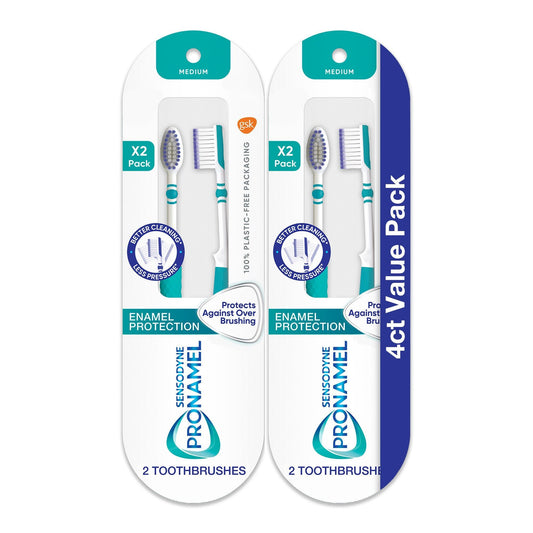 Sensodyne Pronamel Medium Toothbrush for Tooth Enamel Protection; 4 Count EasyOptionXY LLC