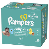 Pampers Baby-Dry Extra Protection Diapers Enormous Packs Size 2, 186 Count EasyOptionXY LLC
