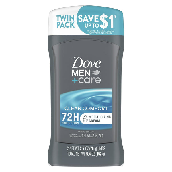Dove Men+Care Long Lasting Antiperspirant Deodorant Stick Twin Pack, Clean, 2.7 oz EasyOptionXY LLC