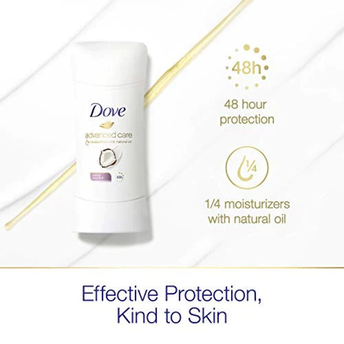 Dove Advanced Care Long Lasting Women's Antiperspirant Deodorant Stick Coconut, 2.6 oz Twin Pack EasyOptionXY LLC