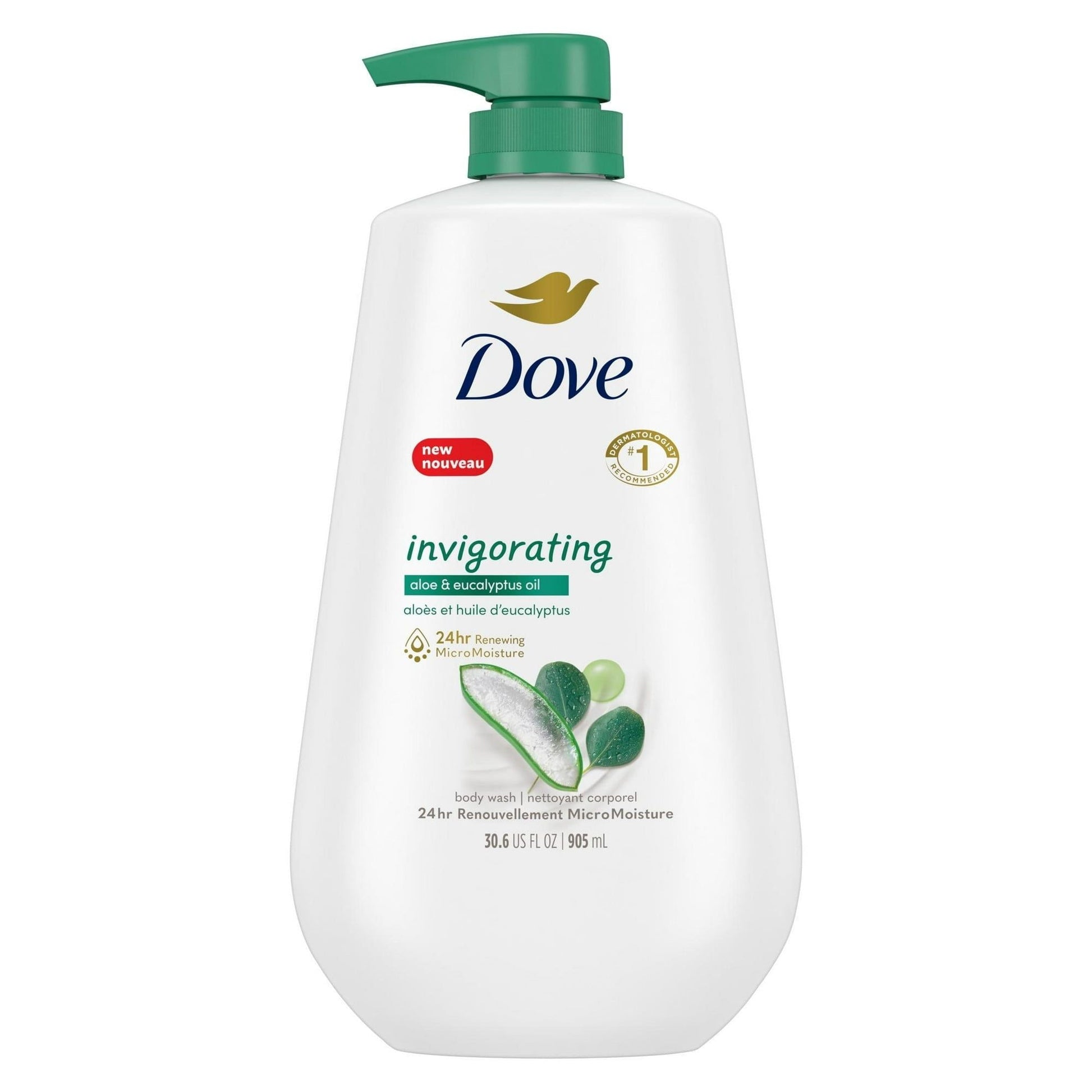 Dove Invigorating Long Lasting Gentle Women's Body Wash Aloe & Eucalyptus All Skin Type, 30.6 fl oz EasyOptionXY LLC