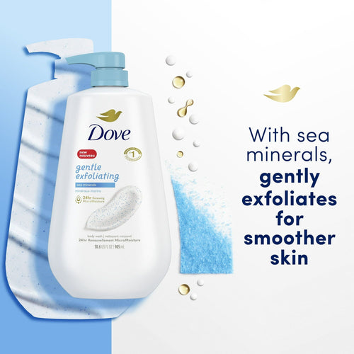 Dove Gentle Exfoliating Long Lasting Women's Body Wash All Skin Type, Sea Minerals, 30.6 fl oz EasyOptionXY LLC
