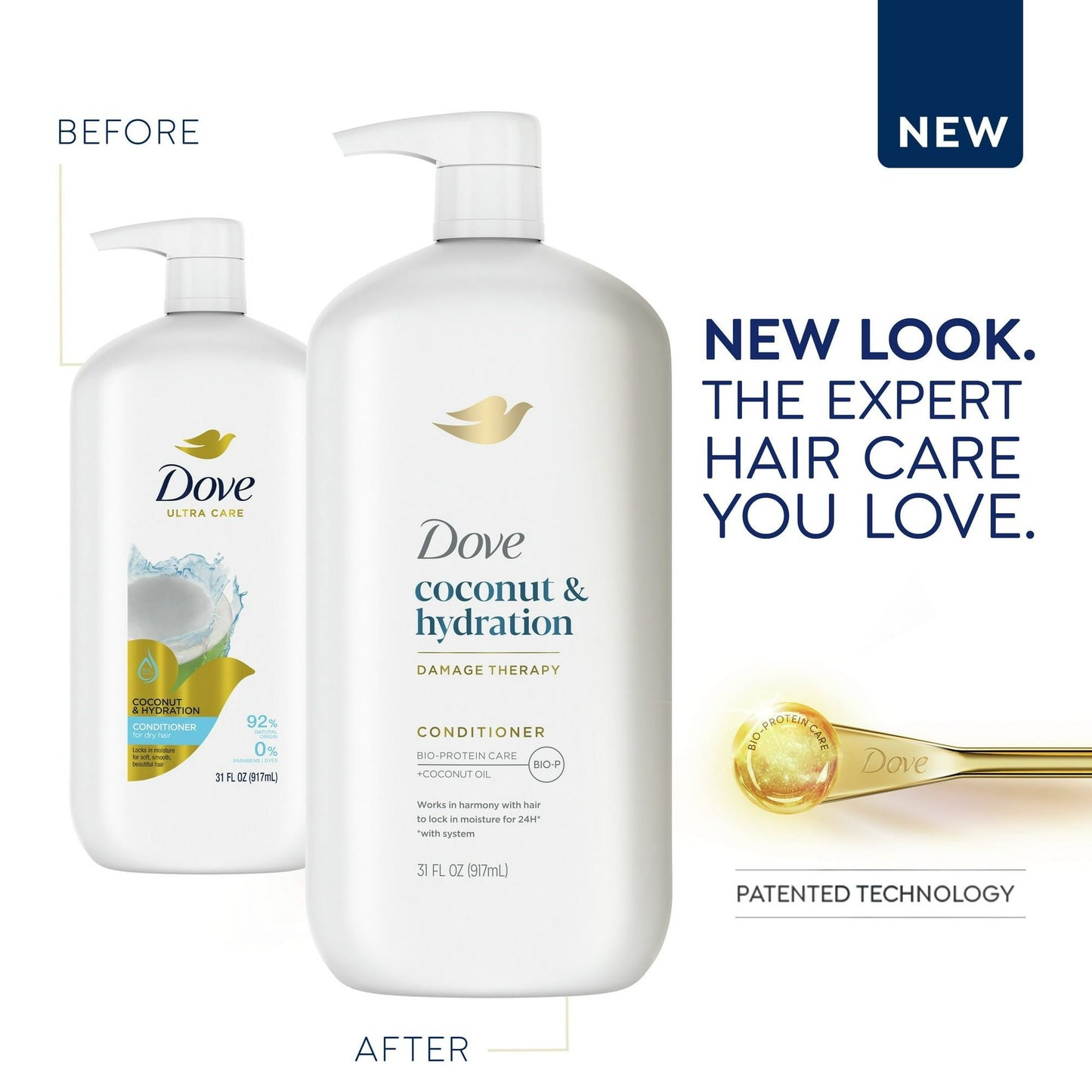 Dove Damage Therapy Daily Conditioner for Dry Hair Coconut & Hydration, 31 fl oz EasyOptionXY LLC
