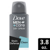 Dove Men+Care Stain Defense Long Lasting Antiperspirant Deodorant Dry Spray, Clean, 3.8 oz EasyOptionXY LLC
