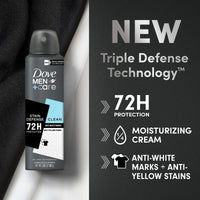 Dove Men+Care Stain Defense Long Lasting Antiperspirant Deodorant Dry Spray, Clean, 3.8 oz EasyOptionXY LLC