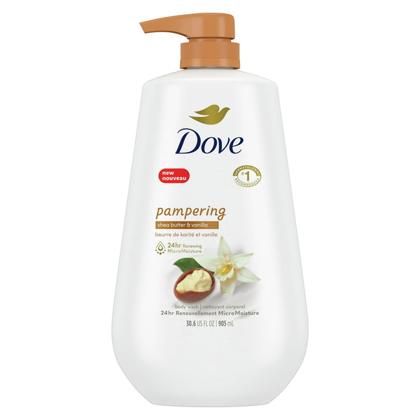 Dove Pampering Long Lasting Gentle Women's Body Wash All Skin Type, Shea Butter & Vanilla, 30 fl oz EasyOptionXY LLC