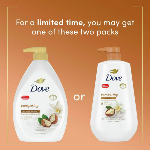 Dove Pampering Long Lasting Gentle Women's Body Wash All Skin Type, Shea Butter & Vanilla, 30 fl oz EasyOptionXY LLC