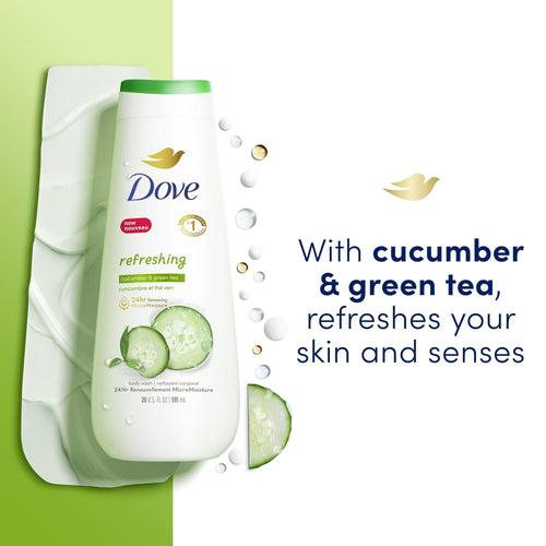 Dove Refreshing Long Lasting Gentle Women's Body Wash All Skin Type, Cucumber & Green Tea, 20 fl oz EasyOptionXY LLC