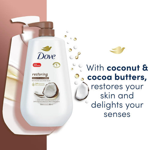 Dove Restoring Gentle Women's Body Wash All Skin Type, Coconut & Cocoa Butter, 30.6 fl oz EasyOptionXY LLC