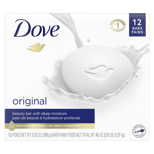 Dove Original Deep Moisturizing Beauty Bar Soap All Skin Type, Unscented, 3.75 oz (12 Bars) EasyOptionXY LLC