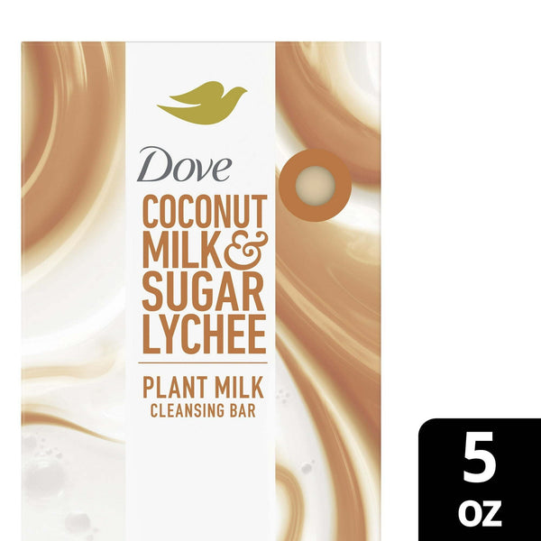 Dove Plant Based Cleansing Bar Soap for Dry Skin, Coconut Milk & Sugar Lychee, Sulfate Free, 5 oz 1 Count EasyOptionXY LLC