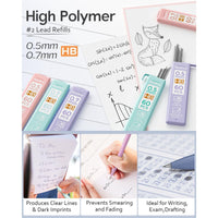 Nicpro 6PCS Pastel Mechanical Pencil Set, 0.5 & 0.7 & 0.9 mm with 6 Tubes HB Lead Refill, 3PCS Eraser and 9PCS Eraser Refill for Student Writing Drafting, Drawing, Sketching-with Cute Case EasyOptionXY LLC