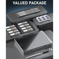 Nicpro 3 Pcs 0.9 mm Metal Mechanical Pencils, with 6 Tubes HB Lead Refills, 3Pcs Erasers, Erasers Refills, Drafting Pencil Set with Case - Silver EasyOptionXY LLC