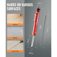 Nicpro 2Pcs 2.8 mm Carpenter Pencils, Mechanical Pencils Set with 26 Refills, 1 Sharpener, Woodworking Pencils for Architect (Black, Red, Yellow) EasyOptionXY LLC