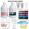 Nicpro 1 Gallon Crystal Clear Epoxy Resin Kit, Casting and Coating Resin Supplies for Art Craft Tabletop, Jewelry Making, Molds, Bar Top with 24 Mica Powder, Gold Foil Flakes, Measuring Cups, Sticks EasyOptionXY LLC