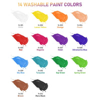 Nicpro Washable Paint, 14 Colors Washable Paint Set(16.9 oz/500 ml), Acrylic Bulk Paint Supplies Non Toxic Children Tempera Paint for Art, Craft DIY, Poster & Finger Paint, School, Home EasyOptionXY LLC
