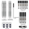 Nicpro 5 Pcs Metal Mechanical Pencils Set, Artist Drafting Pencil 0.5 & 0.7 & 0.9mm & 2Pcs 2mm Graphite Lead Holder(4B 2B HB 2H) with Lead Refills, Erasers - Silver EasyOptionXY LLC