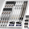 Nicpro 6 Pcs Art Mechanical Pencils Set, Drafting Pencil 0.3 & 0.5 & 0.7 & 0.9 mm & 2mm Graphite Lead Holder 4B 2B HB 2H with Lead Refills Eraser Sharpener EasyOptionXY LLC