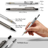 Nicpro 6 Pcs Art Mechanical Pencils Set, Drafting Pencil 0.3 & 0.5 & 0.7 & 0.9 mm & 2mm Graphite Lead Holder 4B 2B HB 2H with Lead Refills Eraser Sharpener EasyOptionXY LLC