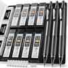 Nicpro 3 Pcs 0.5mm Metal Mechanical Pencils Set, Artist Pencil with 360Pcs HB Lead Refills, 3 Erasers, 9 Eraser Refills, Black EasyOptionXY LLC
