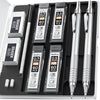 Nicpro 2 Pcs 0.5 & 0.7 mm Metal Mechanical Pencils, Artist Pencil Set with 4 Tubes HB Lead Refills, 2 Erasers, 9 Eraser Refills, Come with Case EasyOptionXY LLC