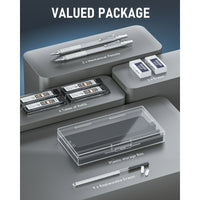 Nicpro 2 Pcs 0.5 & 0.7 mm Metal Mechanical Pencils, Artist Pencil Set with 4 Tubes HB Lead Refills, 2 Erasers, 9 Eraser Refills, Come with Case EasyOptionXY LLC