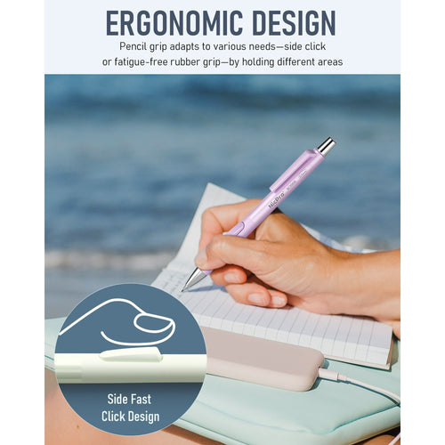 Nicpro 8 Pcs 0.5mm Pastel Mechanical Pencil Set, Fast Click Aesthetic Lead Drafting Pencils 0.5 mm with 480PCS HB Lead Refills, 3 Erasers EasyOptionXY LLC