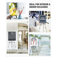 Nicpro Painting Easel for Display, Adjustable Height 17'' to 66'' Tabletop & Floor Art Easel, Aluminum Tripod Artist Easels Stand Canvas, Wedding Signs with Carry Bag - Silver EasyOptionXY LLC