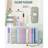 Nicpro 46Pcs Aesthetic School Supplies with Big Capacity Pen Case, 26 Pcs Cute Pastel Mechanical Pencils 0.5 mm & 0.7 mm with 12 Tube HB Lead Refills, Erasers, Eraser Refills EasyOptionXY LLC