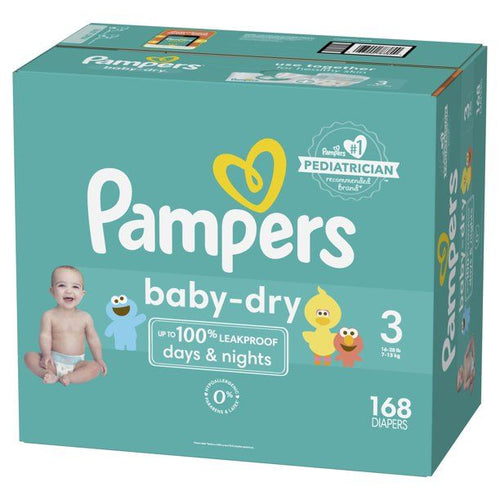 Pampers Baby-Dry Extra Protection Diapers Enormous Packs Size 3, 168 Count EasyOptionXY LLC