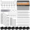 INCLY 206 Pcs Pegboard Accessories Organizer Kit, Pegboard Hooks Assortment with Bins, Peg Locks, Fit 1/8 and 1/4 inch for Garage Wall Hanging Tools EasyOptionXY LLC