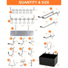 INCLY 206 Pcs Pegboard Accessories Organizer Kit, Pegboard Hooks Assortment with Bins, Peg Locks, Fit 1/8 and 1/4 inch for Garage Wall Hanging Tools EasyOptionXY LLC