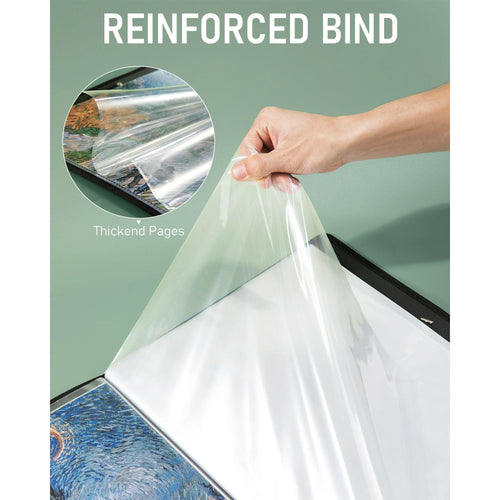 Nicpro 12x18" Art Portfolio Folder, 30 Pockets Display 60 Pages Art Painting Portfolio Binder with Clear Plastic Sleeves, Presentation Storage Book for Kids & Artists Artwork Drawing - (Black) EasyOptionXY LLC