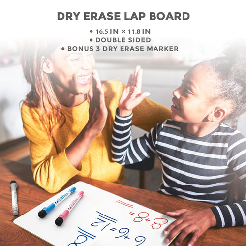 Nicpro 12 x 16 inches Dry Erase Whiteboard, Double Sided Portable Lapboard with 3 Water-Based Pens EasyOptionXY LLC