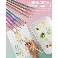 Nicpro 10 Pcs Micro Fine Detail Paint Brush Set, Macaron Pastel Small Miniature Fine Tip Detail Brushes Kit for Acrylic Oil Watercolor, Craft, Models, Rock Painting, Paint by Number EasyOptionXY LLC