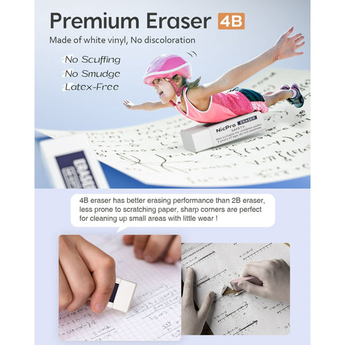 Nicpro 3Pcs Blocky Gear 0.5mm Metal Mechanical Pencils Set with Case, Lead Drafting Pencil with 8 Tube (480Pcs) Lead Refills(HB 2B), 4 Erasers, 18 Eraser Refills for Art Writing, Sketching Drawing EasyOptionXY LLC