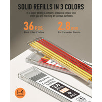 Nicpro 3 Pack Carpenter Pencil with Sharpener, Mechanical Carpenter Pencils EasyOptionXY LLC