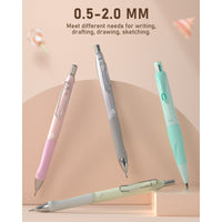 Nicpro 10Pcs Pastel Mechanical Pencil Set in Case, Cute Mechanical Pencils Bulk 0.5 & 0.7 & 0.9 mm & 2.0 mm with Lead Refills, Erasers, Lead Sharpener EasyOptionXY LLC