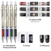 Nicpro 4 Pcs 2.0mm Mechanical Pencils Set, 108 Colored & Black (HB 2B) Lead Refills, Art Metal 2.0mm Carpenter Pencil with 2 Erasers, 2 Sharpeners for Drafting Sketching Drawing with Case EasyOptionXY LLC
