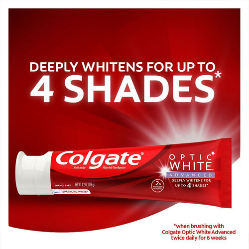 Colgate Optic White Advanced Teeth Whitening Toothpaste; Sparkling White; 3.2 oz EasyOptionXY LLC